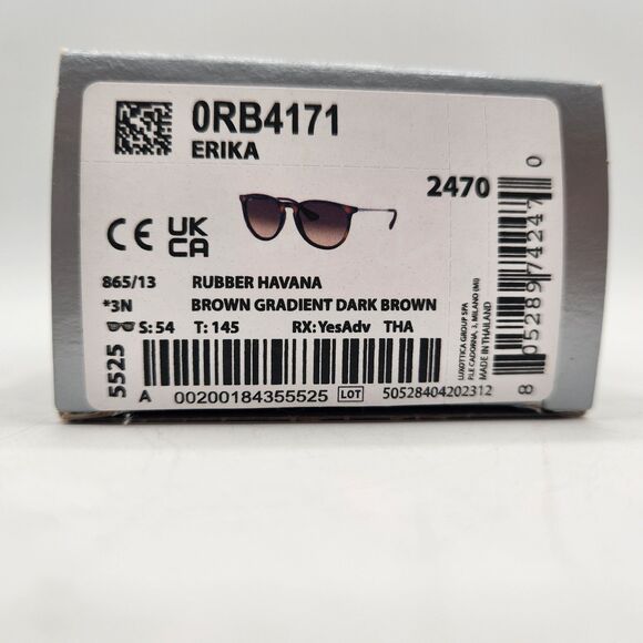 Ray-Ban Sunglasses RB4171 Erika Rubber Havana Brown Gradient Dark Brown Lens - Picture 3 of 16